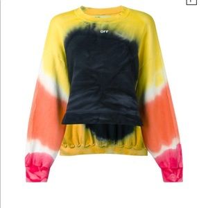 Off white tie dye crewneck sweatshirt